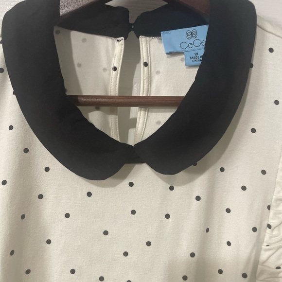 CeCe (polka Dot) collared Tank Blouse size 1x - Picture 6 of 8